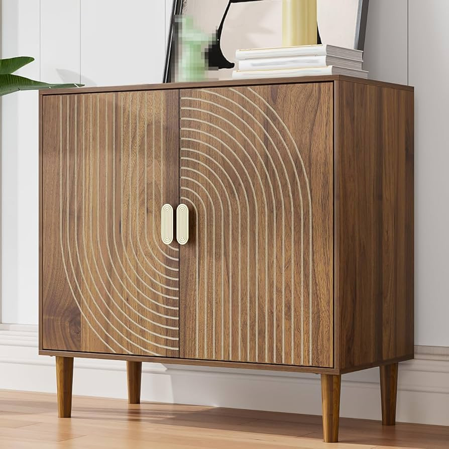 Sideboard Buffet Cabinet with Storage,Sideboard Buffet with Doors and Adjustable Shelf,Wooden Sto... | Amazon (US)