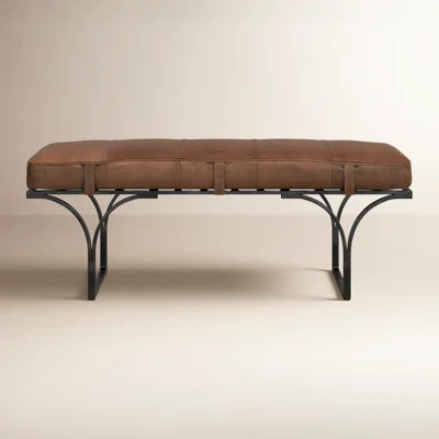 Magnolia Genuine Leather Bench | Wayfair North America
