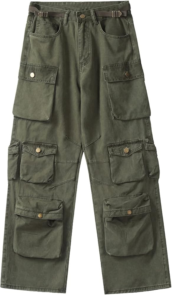 Aelfric Eden Mens Vintage Multi-Pocket Cargo Pants Solid Color Streetwear Hip-Hop Hiking Pants wi... | Amazon (US)