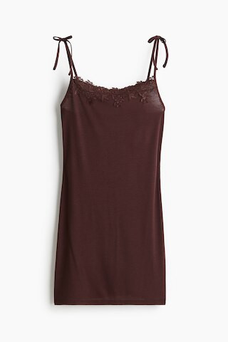 H & M - Tie Strap Slip Nightie - Brown | H&M (AU)