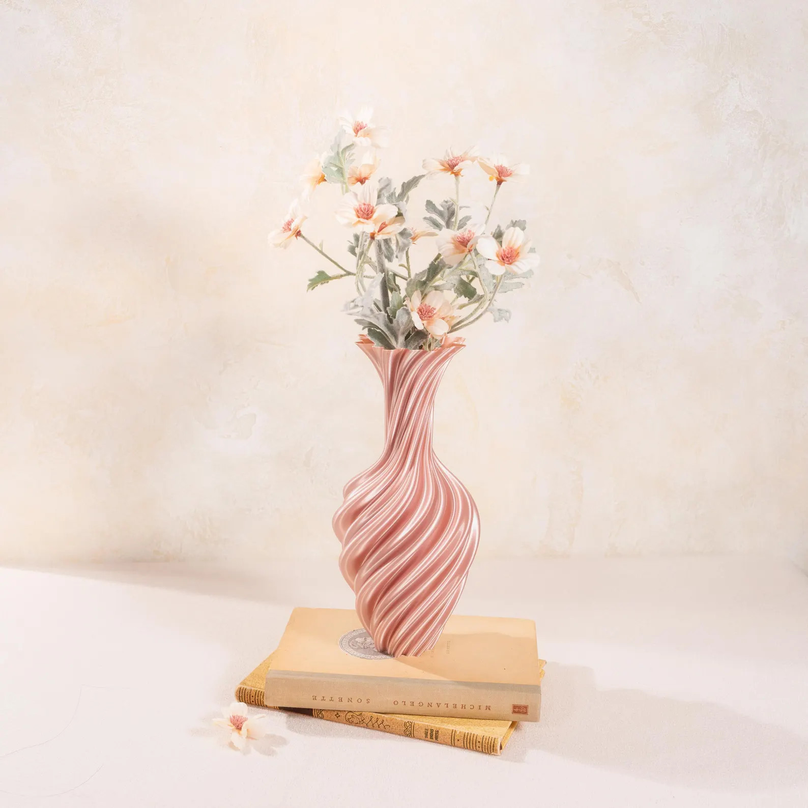 Blush Pink Swirl Vase – Modern Sculptural Home Decor – Minimalist Feminine Aesthetic – Stat... | Etsy (US)