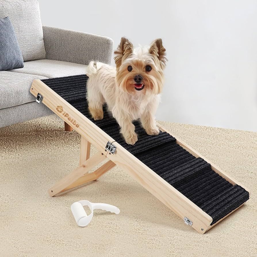 Wooden Folding Dog Ramp for Bed iPetba Non-Slip Adjustable Pet Ramp for Couch for Small Medium Do... | Amazon (US)
