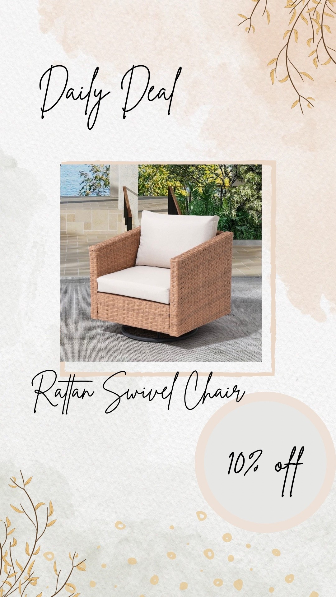 Rattan swivel outdoor chair 

Wayfair
Wayfair find
Outdoor patio furniture 
Outdoor chair

#LTKHome #LTKSeasonal