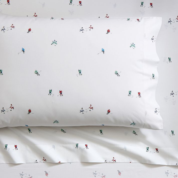 Hockey Player Figures Sheet Set | Pottery Barn Teen