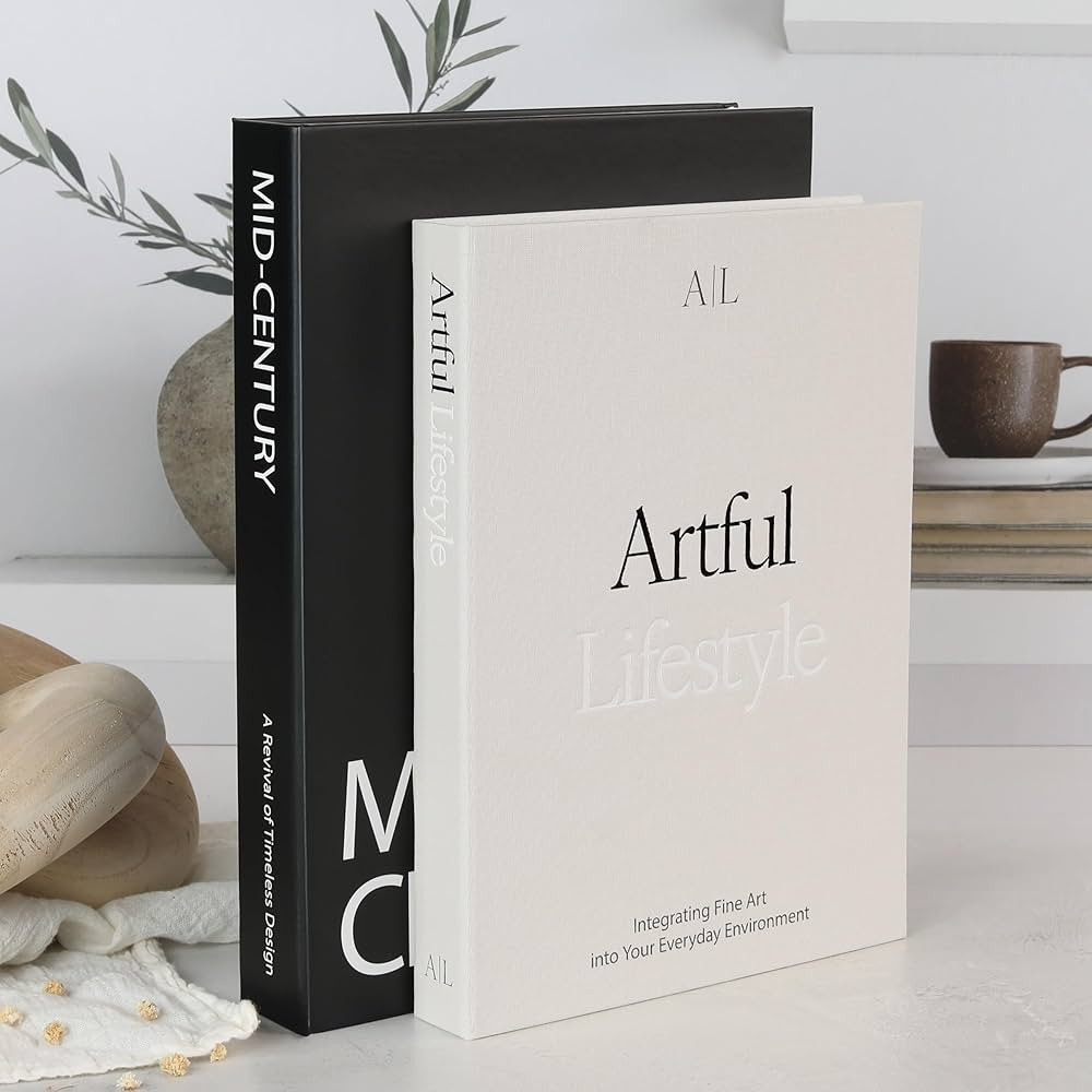 Beautiful Decorative Books - Set of 2 Linen Boxes Enhance Your Coffee Table, Bookshelf or Mantle ... | Amazon (US)