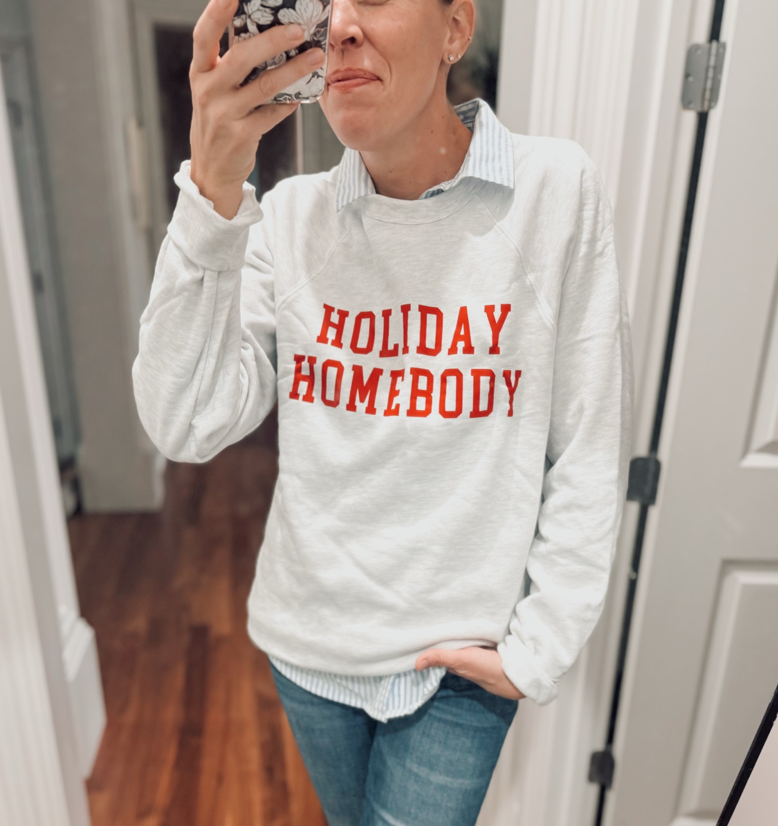 Catch me in this sweatshirt every day until Christmas! I love it so much. Got a large which is definitely oversized but I was afraid I would shrink a medium!

#LTKFindsUnder50 #LTKHoliday #LTKGiftGuide