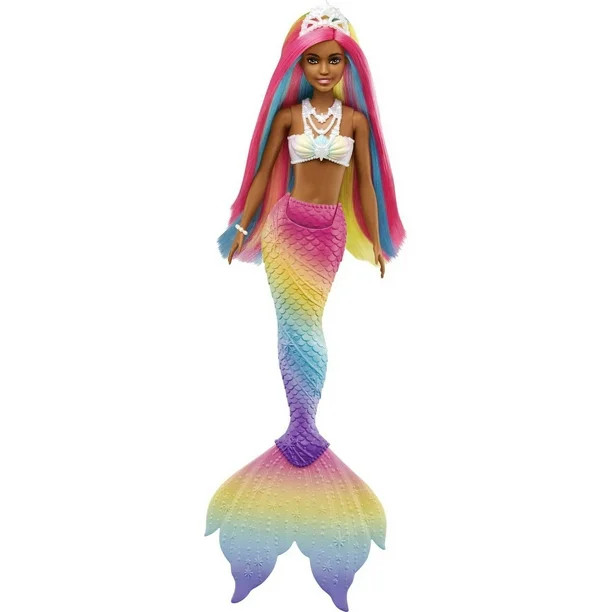 Barbie Dreamtopia Mermaid Doll with Rainbow Hair, Light Brown Eyes & Color-Change Feature | Walmart (US)