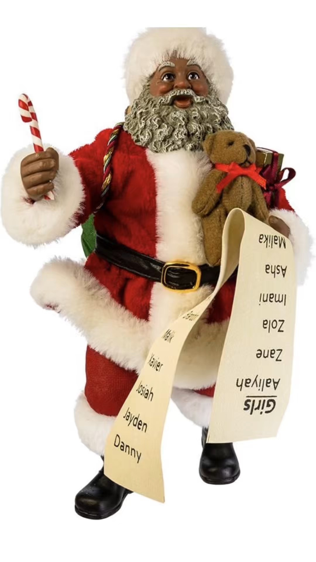 Kurt Adler 10.5" Fabriche' Black Santa with List and Candy Cane

#LTKSeasonal #LTKHoliday #LTKHome