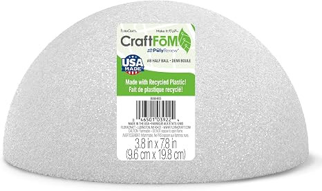 FloraCraft CraftFōM Half Ball 3.8 Inch x 7.8 Inch White | Amazon (US)