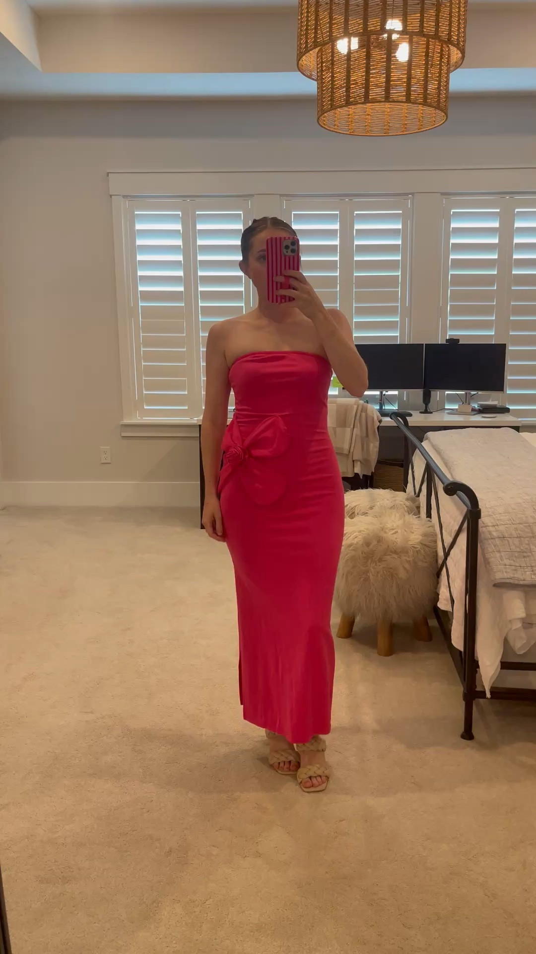 The ultimate statement dress ❤️‍🔥 This strapless hot pink midi dress with the oversized bow detail is giving wedding guest, cocktail party & vacation glam in the best way. Such a flattering fit and the perfect pop of color for summer events! Paired with neutral braided heels to keep the dress the star 💕

Im 5’2” and wearing an XS #LTKWeddingGuest #CocktailDress #PinkDress #StraplessDress #WeddingGuestStyle #SummerFashion #VacationOutfit #DateNightLook #BarbiecoreStyle #MidiDress #GirlsNightOut #LTKStyleTip #FeminineFashion #EventDress