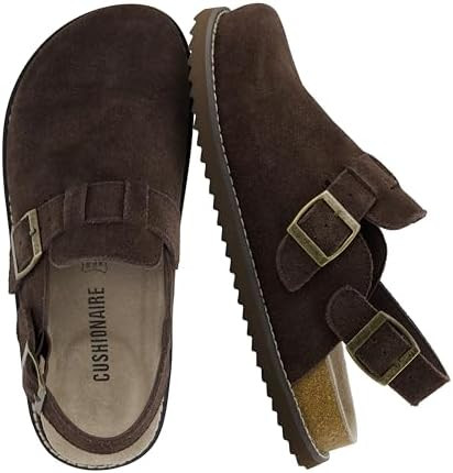 CUSHIONAIRE Brooklyn Genuine Suede Slingback Clogs for Women with Buckle | Amazon (US)