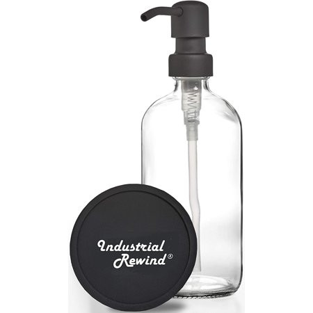 Glass Soap Dispenser with Black Pump and Non Slip Coaster - 8oz Soap Bottle or Lotion Bottle (Clear/ | Walmart (US)