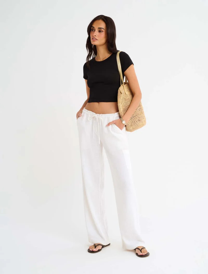 High Fidelity Pant | White Linen - Women's Bottoms | Shop Rumored | Rumored