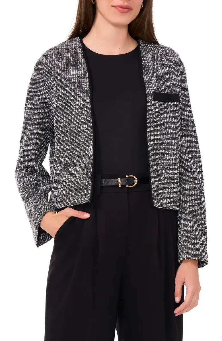 Halogen® Stretch Tweed Crop Jacket | Nordstrom | Nordstrom