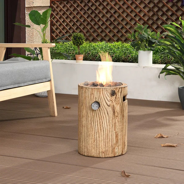 Aariyan 14'' H x 10'' W Concrete Propane Outdoor Fire Column | Wayfair North America