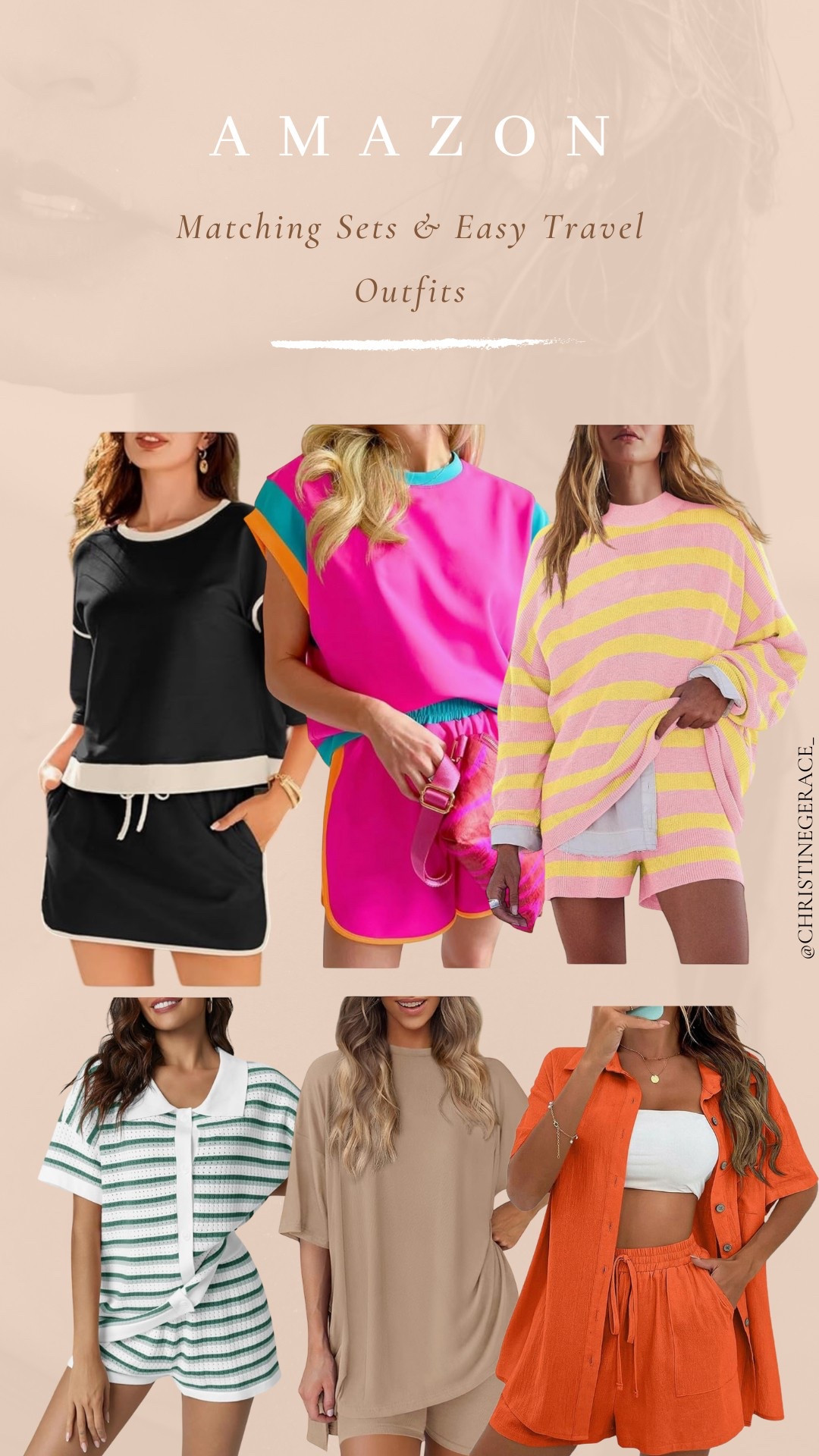 Amazon matching sets and easy travel outfits for summer ☀️

Summer travel, travel outfits, vacation outfits, airport outfits, Christine Gerace 

#LTKSummerEdit #LTKFindsUnder50 #LTKStyleTip
