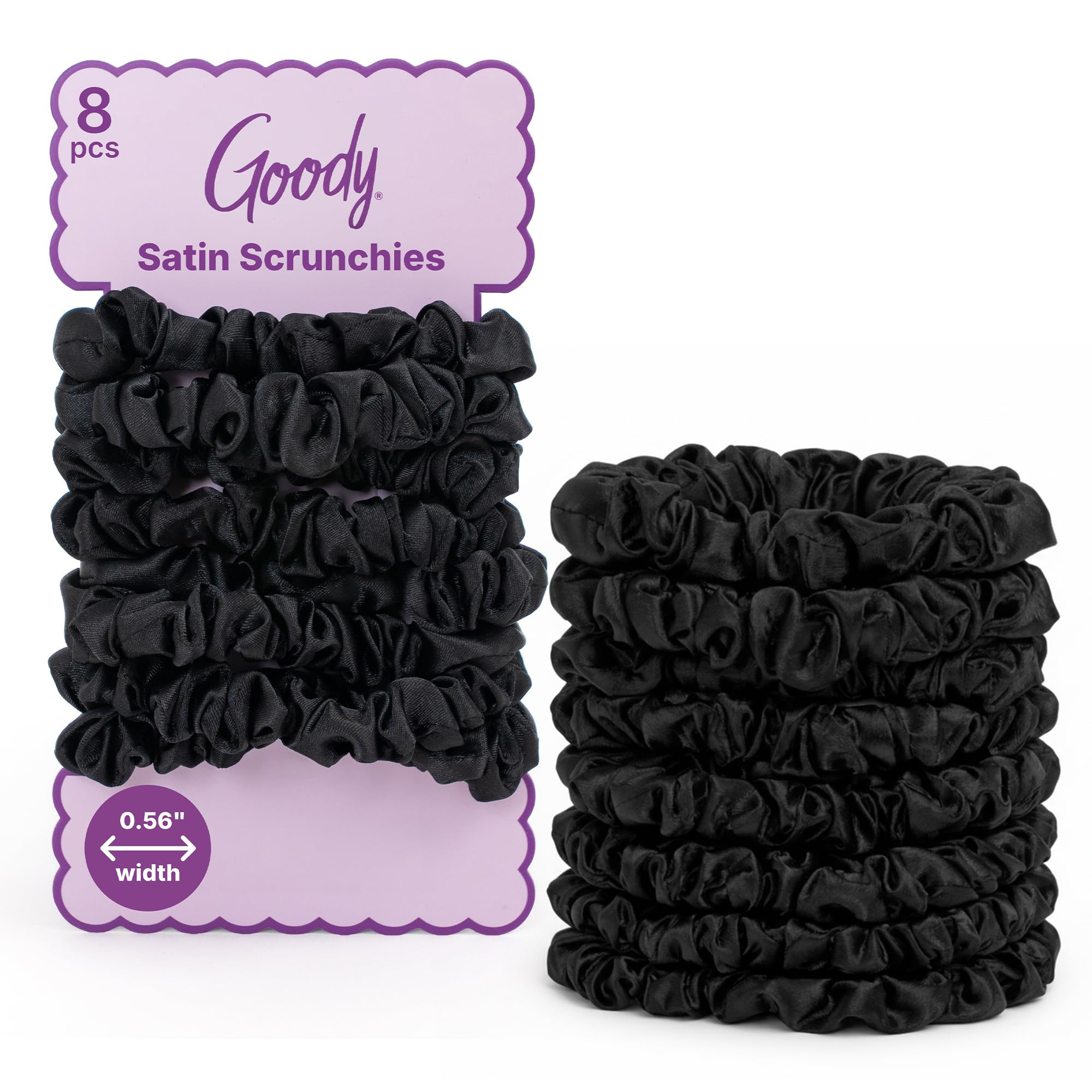 Amazon.com : Goody Ouchless Skinny Satin Scrunchies, Frizz Fighting, No Damage Scrunchies, Gentle... | Amazon (US)