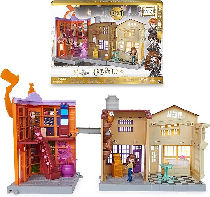 Wizarding World Harry Potter, Magical Minis Diagon Alley 3-in-1 Playset with Lights & Sounds, 2 F... | Amazon (US)