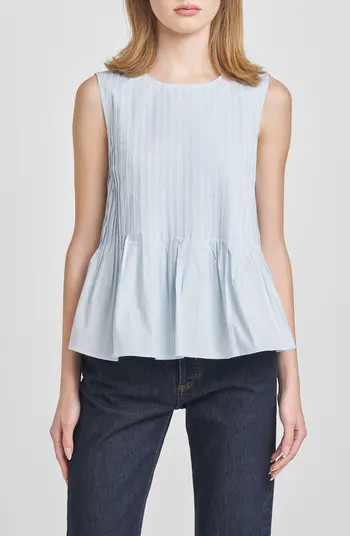 WAYF Gwen Sleeveless Pleated Peplum Top | Nordstrom | Nordstrom