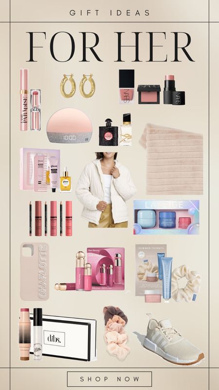 affordable holiday gift guide for her: makeup, skincare, fragrance, home decor, clothing and more 