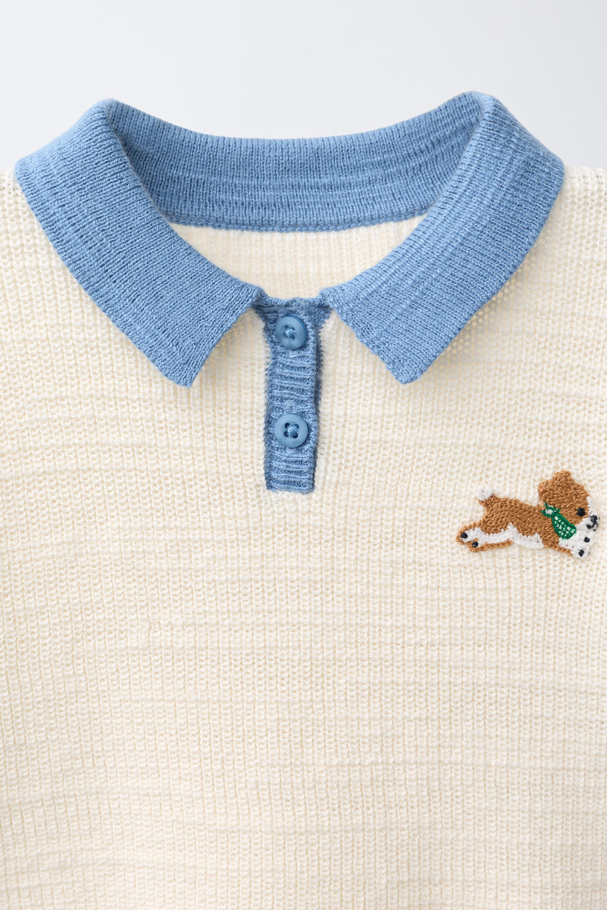 EMBROIDERED DOG KNIT POLO | Zara US