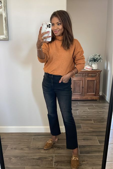 NSALE PICKS! This sweater is an excellent basic! I’m wearing a size small. TTS as it’s slightly oversized. 

Jeans are size 25 or 4 and also part of the sale and so are my Steve Madden mules! TTS in the shoes 

#LTKstyletip #LTKsalealert #LTKxNSale