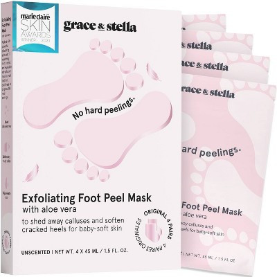 Grace & Stella Exfoliating Foot Peel Masks - Unscented - 4ct | Target