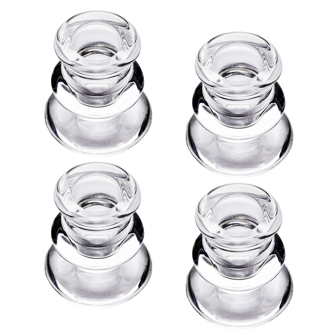 Clear Glass Candlestick Holders, Set of 4 Taper Candle Holders for Wedding, Decoration and Dinnin... | Amazon (US)
