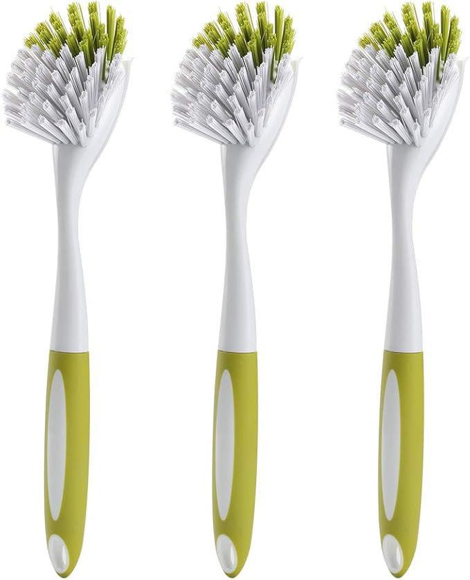 Scrub Brush for Dish Kitchen Sink Pot Pan with Stiff Bristles, Yellow-Green, 3pcs | Amazon (US)