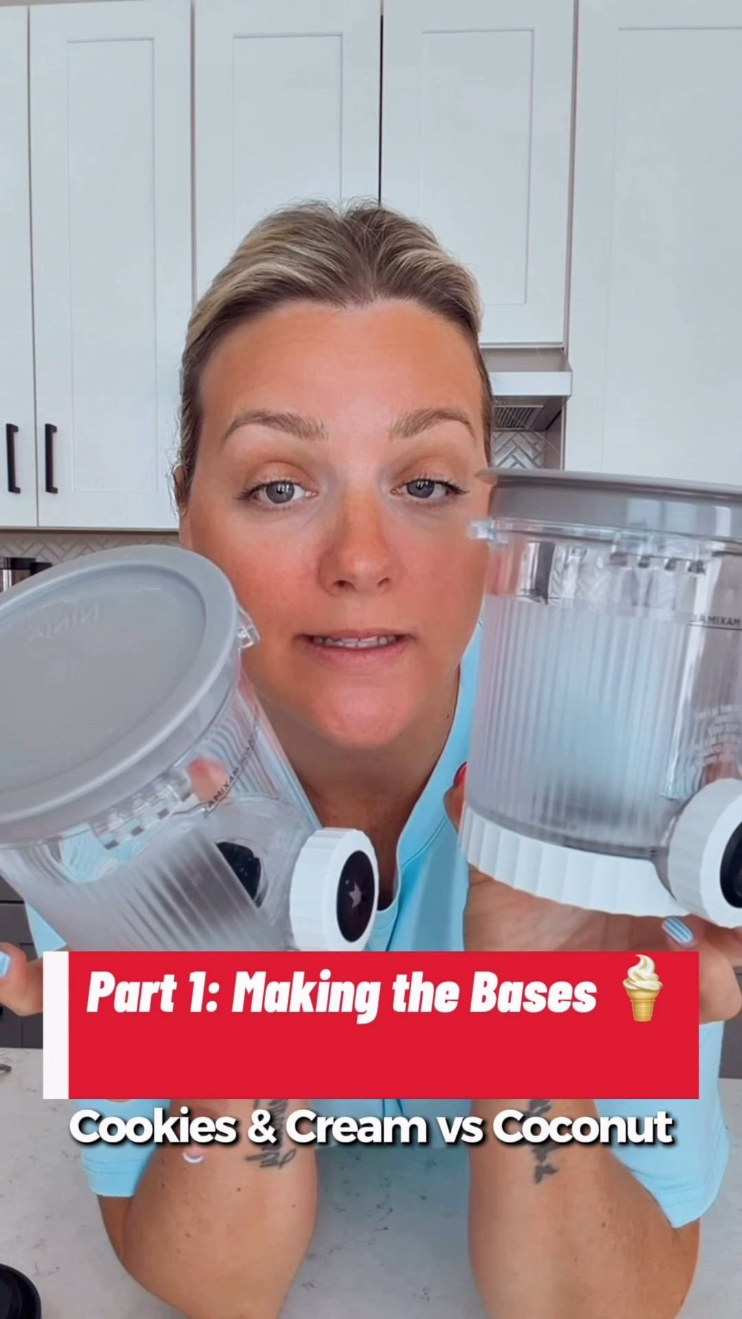Part 1: Ninja Creami prep day 🍦✨

Getting the bases ready for two dreamy flavors: Cookies & Cream and Coconut. Pop them in the freezer for 24 hours, then come back for Part 2 where we spin, mix in the goodies, and taste test! 🤍

Which flavor are you picking first? 👇🏼

Recipe inspiration: Winding Creek Ranch Recipes

🍪 Cookies & Cream Ninja Creami Base

Recipe credit:  Winding Creek Ranch Recipes⁠

Ingredients

* ½ cup heavy whipping cream
* 1¼ cups whole milk
* 1 tsp vanilla extract
* ⅓ cup powdered sugar
* 3 Oreo cookies, halved


🥥 Coconut Ninja Creami Base

Recipe credit:  Winding Creek Ranch Recipes⁠

Ingredients

* 1 can (13.5 oz) canned coconut milk
* ½ cup heavy cream
* ⅓ cup granulated sugar
* 1 tsp vanilla extract
* ⅓ cup shredded coconut

#NinjaCreami #IceCreamRecipe #CookiesAndCreamIceCream #CoconutIceCream #HomemadeIceCream

#LTKmomlife #LTKHome #LTKKids