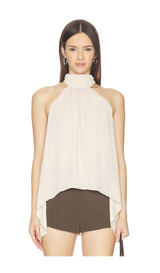 Frankie High Neck Top in Cream | Revolve Clothing (Global)