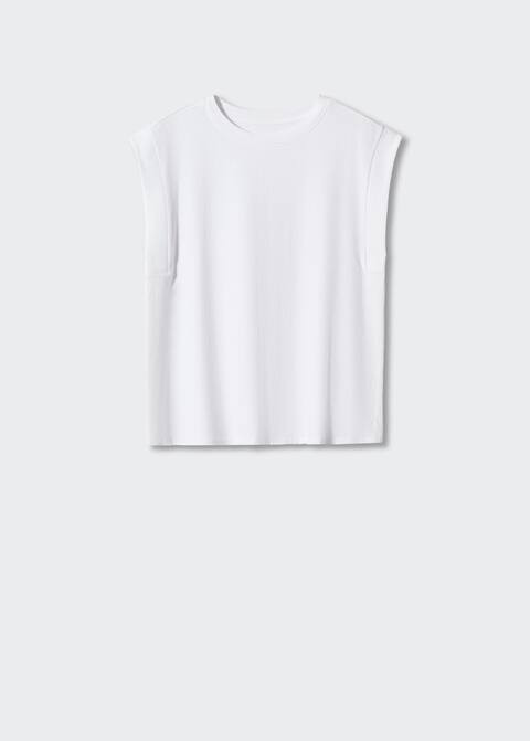 Rounded neck cotton t-shirt -  Women | Mango USA | MANGO (US)