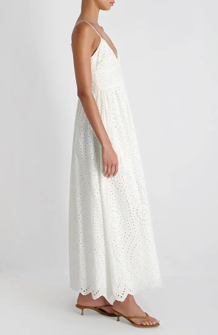 French Connection Trini Eyelet Sleeveless Flared Maxi Dress | Nordstrom | Nordstrom