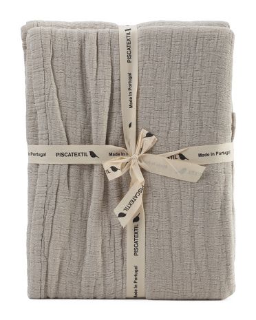 Made In Portugal Textured Mallow End Of Bed Coverlet | TJ Maxx