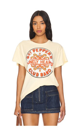 The Beatles Lonely Hearts Tee in Mellow Yellow | Revolve Clothing (Global)
