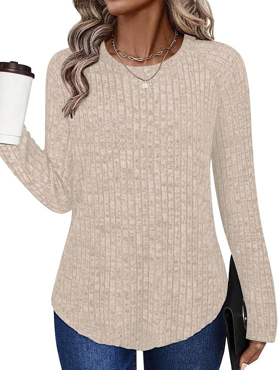 MixShe Womens Sweaters 2025 Fall Fashion Crewneck Tunic Tops S-XXL | Amazon (US)
