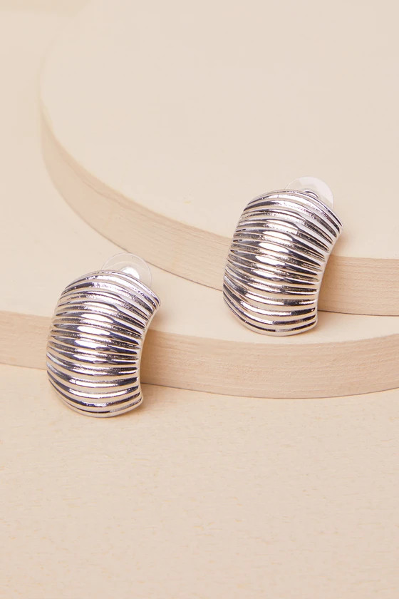 Exceptional Taste Silver Textured Statement Earrings | Lulus