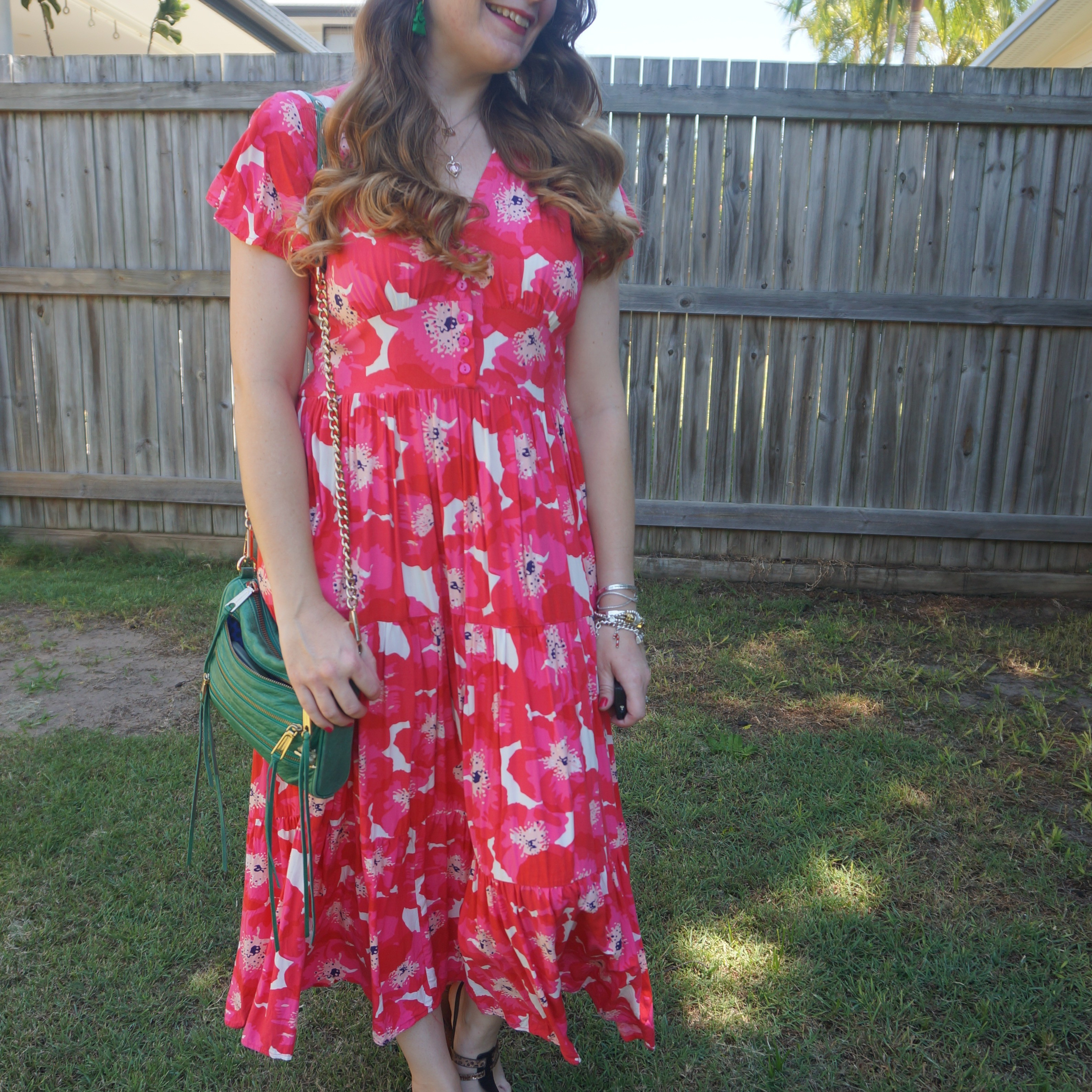 Floral Orange Sherbet maxi dress with green Rebecca Minkoff mini 5-zip bag ❤️💚

#LTKbag #LTKaustralia #LTKsummer