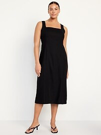 Sleeveless Square-Neck Midi Dress | Old Navy (US)