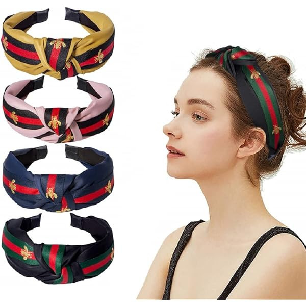 Fashion Headbands For Women, Bow Knotted Vintage Wide Cut Black Top Cross Head Bands For Girls Hair  | Amazon (US)