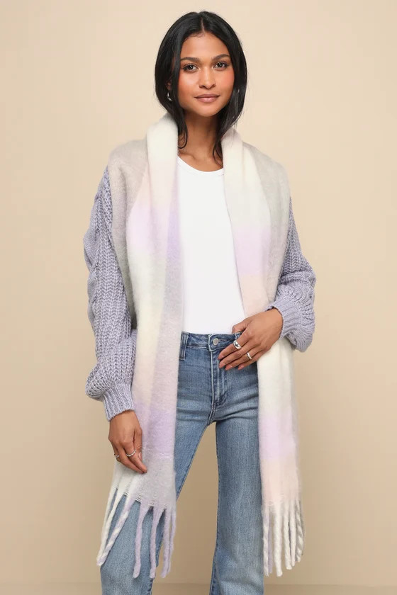 Weather Ready Lavender Plaid Scarf | Lulus (US)