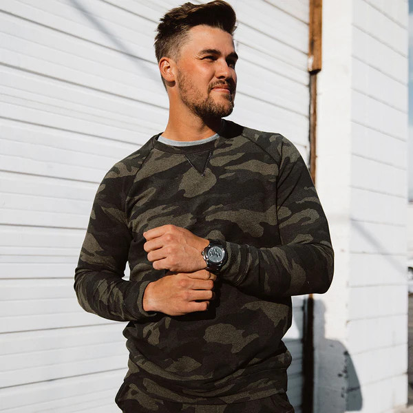 Men's Sweatshirt, Green Camo | Albion Fit