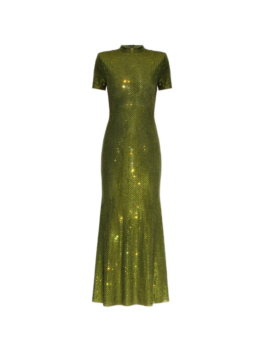 Self-Portrait rhinestone-embellished midi dress - Green | Farfetch Global