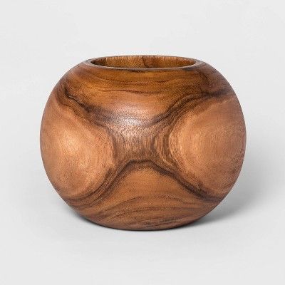 12" x 8.6" Round Wood Planter Natural - Project 62™ | Target