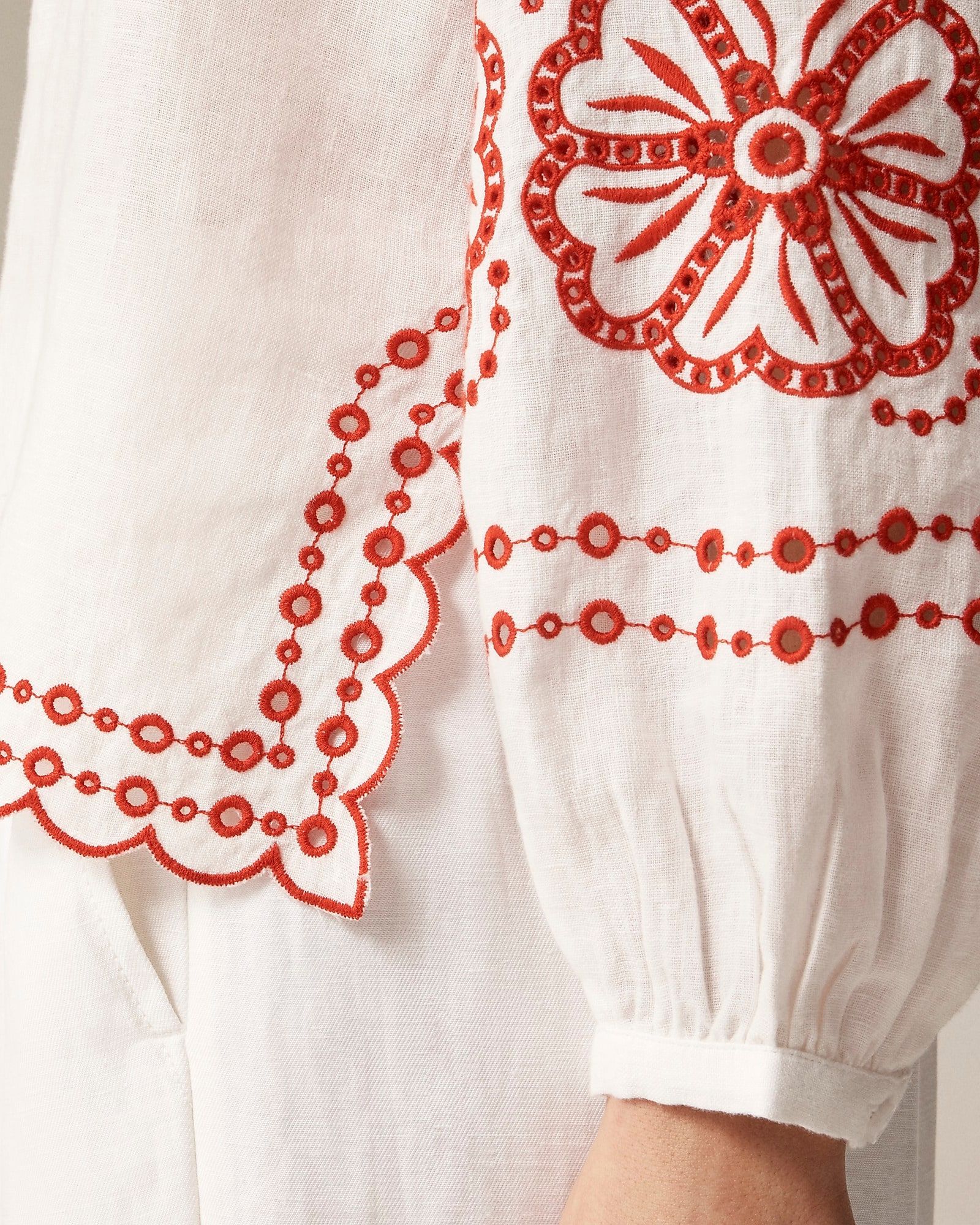 Bungalow embroidered top in linen | J.Crew US