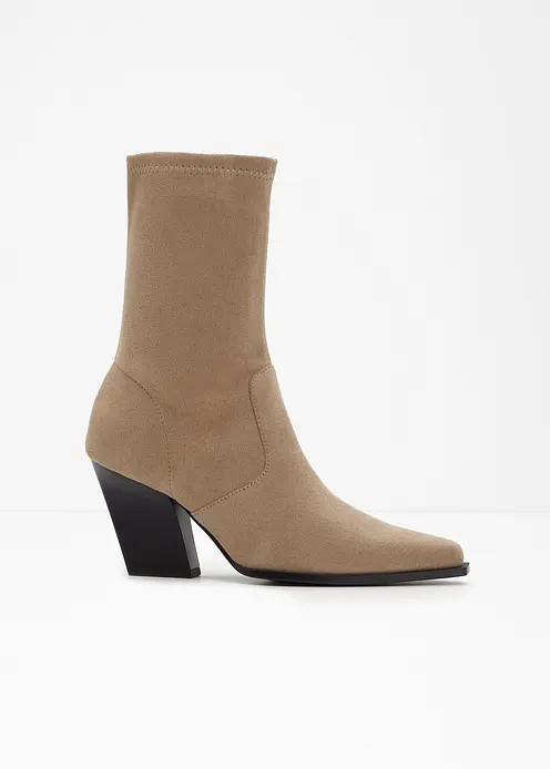 Modische Stiefelette mit elastischem Schaft - braun | bonprix | Bonprix DE