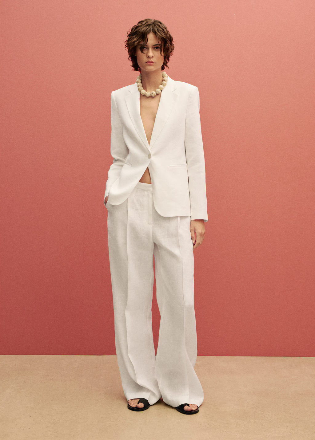 Linen suit blazer off white - Woman - 6 - MANGO | Mango (US/MX/AU)
