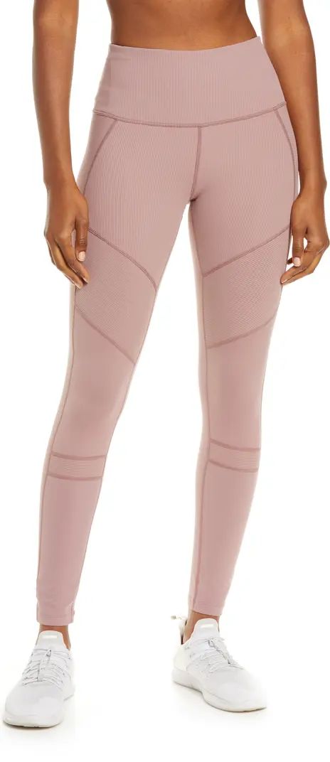 Moto Ribbed High Waist Ankle Leggings | Nordstrom