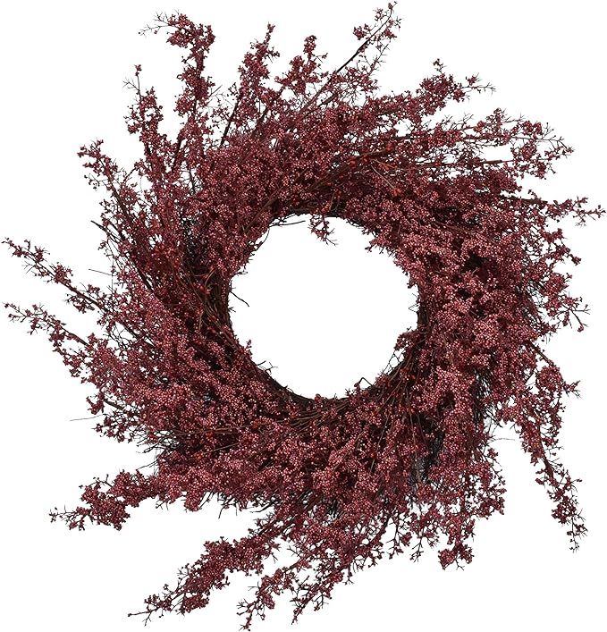 RED DECO Fall Berry Front Door Wreath 24 inch, Artificial Floral Wreaths for All Seasons Home Far... | Amazon (US)