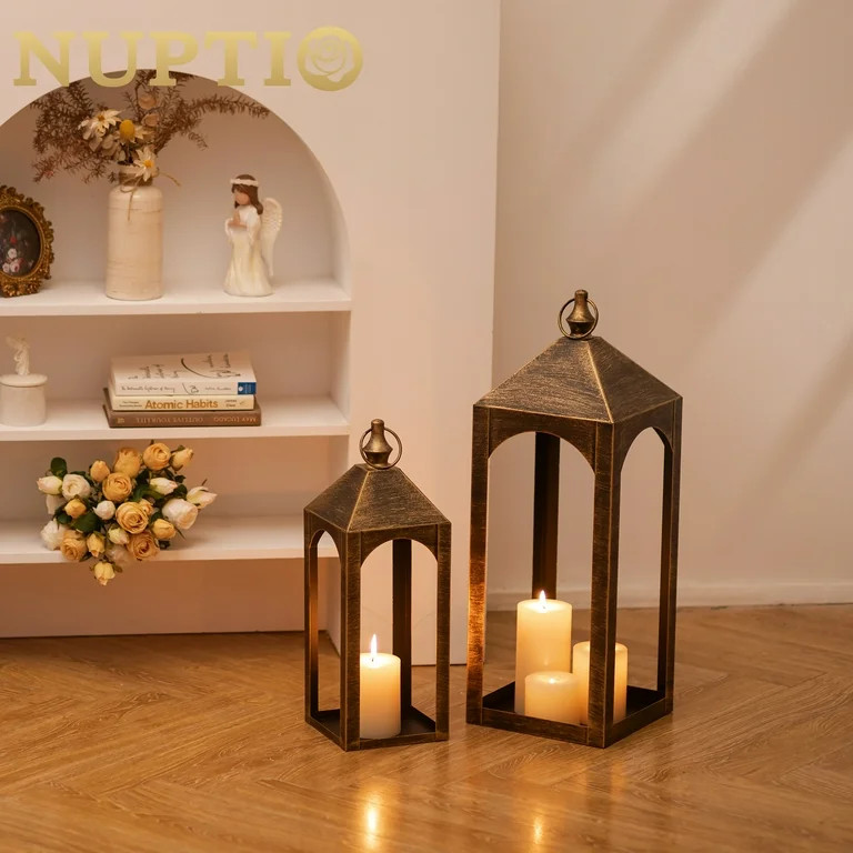 Nuptio Outdoor Candle Holder Lanterns for Porch, Porch Lanterns Decorative Indoor Outdoor Front P... | Walmart (US)